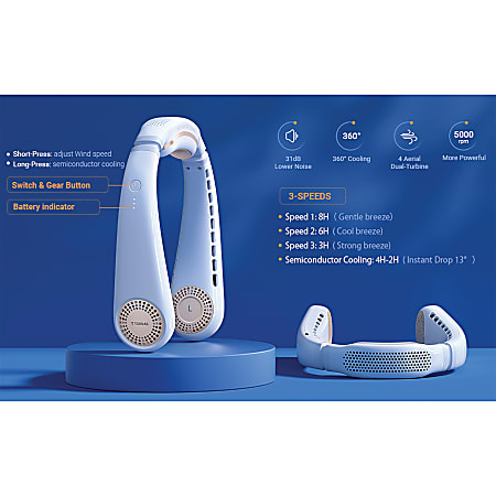 COOLIFY WEARABLE AIR CONDITIONER 首かけ扇風機 TORRAS Coolify Air 2.76 in. Ultra-Light Wearable Neck Air