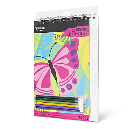 Brea Reese® Color-By-Number Colored Pencil Kit, Butterfly Designs