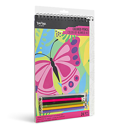 Brea Reese® Color-By-Number Colored Pencil Kit, Butterfly Designs