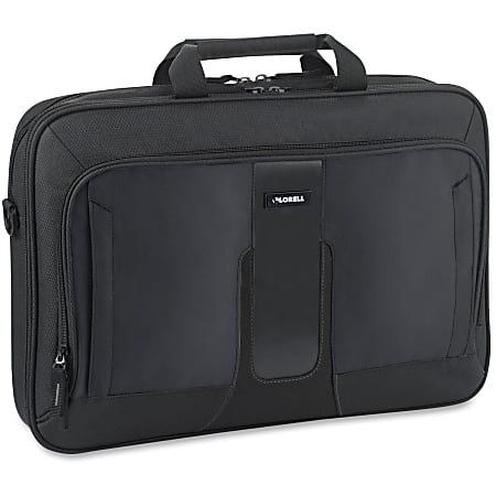 Lorell Carrying Case (Briefcase) for 17.3" Notebook - Black - Polyester - Handle, Shoulder Strap - 12.5" Height x 17.5" Width x 3" Depth