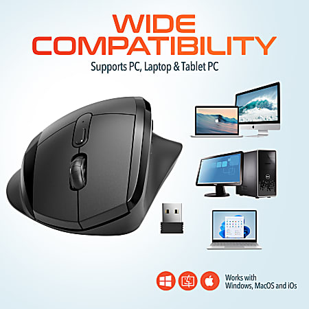 Delton S30 Wireless Ergonomic Computer Mouse Black - Office Depot