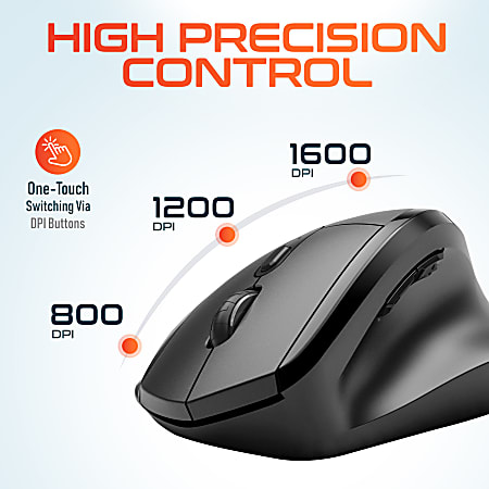 Delton S30 Wireless Ergonomic Computer Mouse Black - Office Depot
