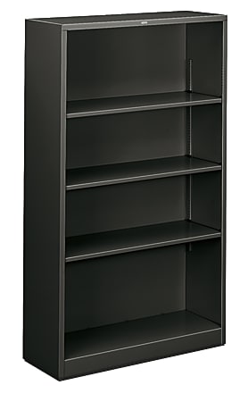 HON® Brigade® Steel Modular Shelving Bookcase, 4 Shelves, 59"H x 34-1/2"W x 12-5/8"D, Charcoal