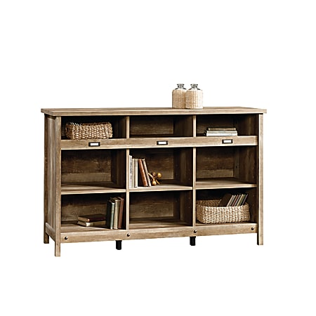 Sauder® Adept 37"H Storage 9-Shelf Bookcase Credenza, Craftsman Oak