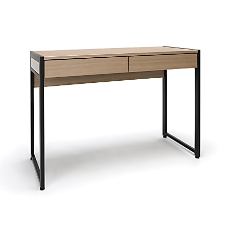 Essentials By OFM 44"W 2-Drawer Office Computer Desk, Harvest