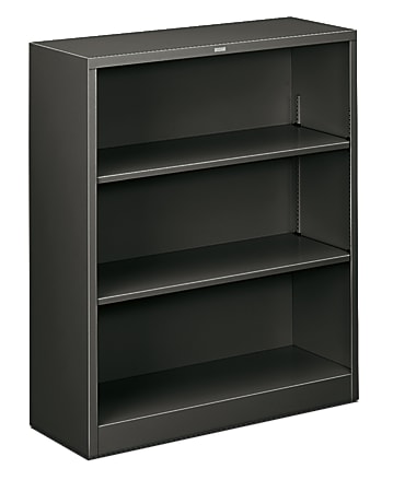 HON® Brigade® 41" 3 Shelf Traditional Bookcase, Gray/Dark Finish, Standard Delivery