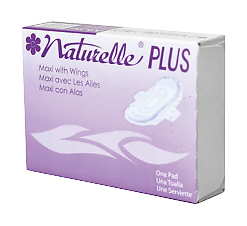 Naturelle Plus Maxi Pads with Wings, 250 maxi pads per Case