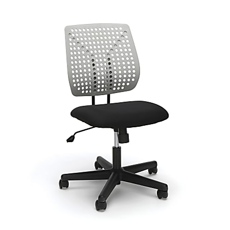 Essentials By OFM Plastic Mid-Back Task Chair, Gray/Black