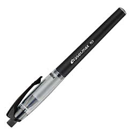 Paper Mate® Eraser.max™ Erasable Ink Pen, 1.0 mm, Medium Point, Gray Barrel, Black Ink