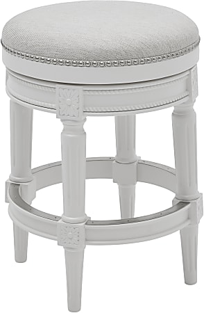 New Ridge Home Goods Chapman Backless Swivel Counter Stool, Alabaster White