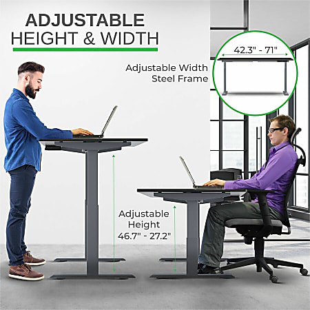 Rise Up Electric 60 W Standing Computer Desk BlackGray