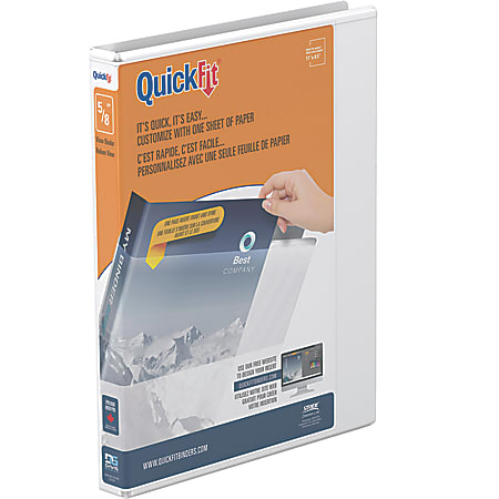 QuickFit® View 3-Ring Binder, 5/8" Round Rings, 50% Recycled, White