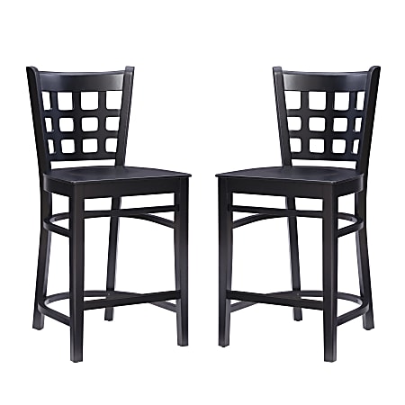Linon Lassen Counter Stools, Black, Set Of 2 Stools