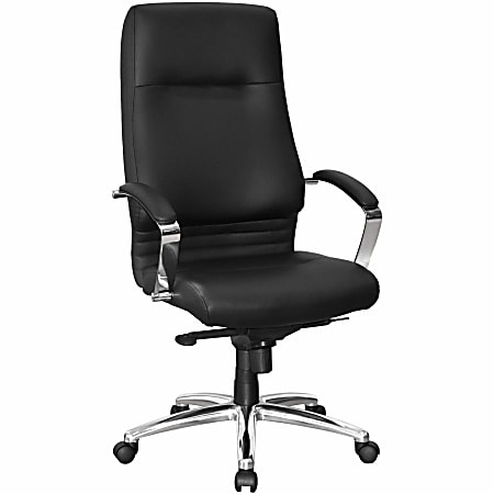 Lorell Modern Ergonomic Bonded Leather High Back Executive Chair Black Office Depot