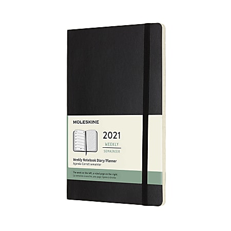 Moleskine Soft Cover Weekly Planner, 5" x 8-1/4", Black, January to December 2021, 8053853606518