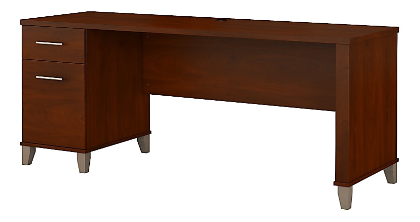 Bush Furniture Somerset Office Desk With Drawers, 72"W, Hansen Cherry, Standard Delivery