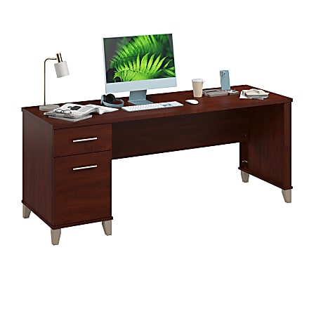 Bush Furniture Somerset Office 72"W Computer Desk With Drawers, Hansen Cherry, Standard Delivery