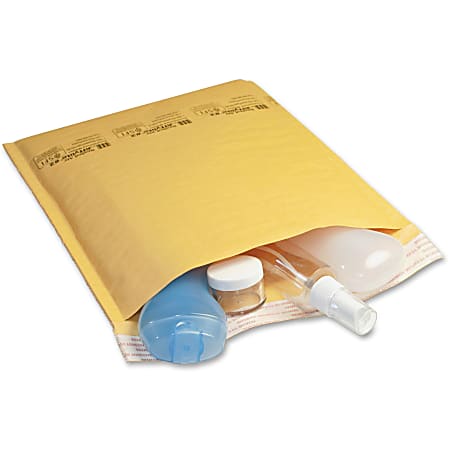 Jiffy Mailer Laminated Air Cellular Cushion Mailers - Padded - #0 - 6" Width x 10" Length - Self-sealing - Kraft - 10 / Pack - Golden Brown