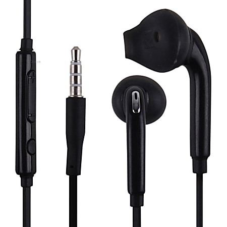 4XEM Earbud Earphones For Samsung Galaxy/Tab (Black) - Stereo - Mini-phone (3.5mm) - Wired - Earbud - Binaural - In-ear - Black - 1
