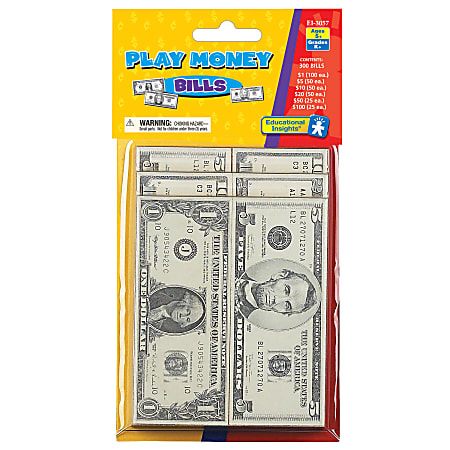 Educational Insights® Play Money Bills, Set Of 300