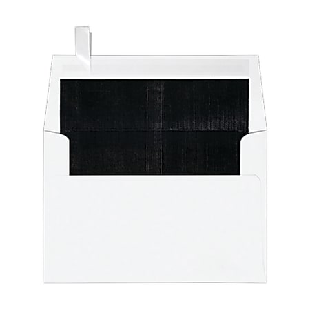 LUX Foil-Lined Invitation Envelopes A4, Peel & Press Closure, White/Black, Pack Of 250