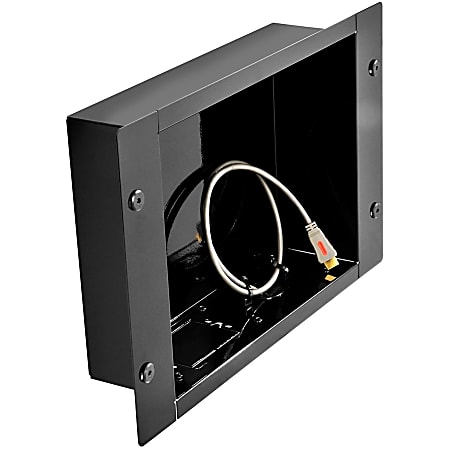 Peerless Recessed Cable Management and Power Storage Accessory Box IBA2 - Mounting kit (cable box) - cold-rolled steel, fused epoxy - gloss black - in-wall mounted