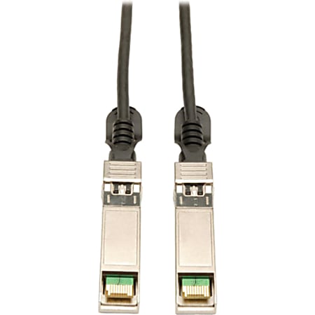 Tripp Lite 2.5M SFP+ 10Gbase-CU Twinax Passive Copper Cable SFP-H10GB-CU2-5M Compatible Black 8ft 8' - QSFP+ for Network Device - 8.20 ft - 1 x SFF-8431 Male SFP+ - 1 x SFF-8431 Male SFP+ - Black