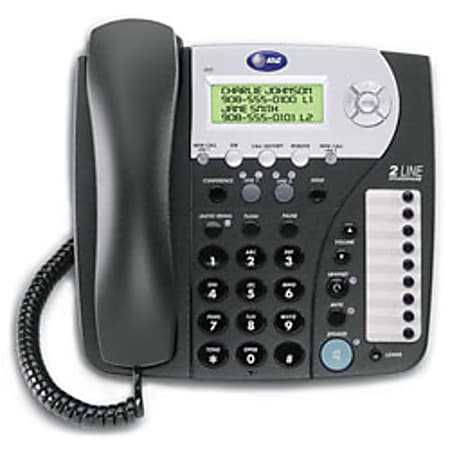AT&T 992 2-Line Corded Speakerphone With Caller ID, Black