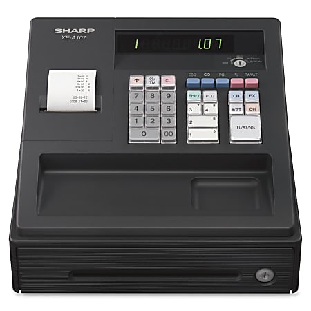 Sharp Entry Level Electronic Cash Register - 80 PLUs - 4 Clerks - 8 Departments - Drum Printing