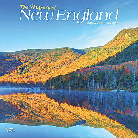 2025 BrownTrout The Majesty of New England Monthly Square Wall Calendar, 12" x 12", America Regional, Jan to Dec 2025, 9781975475178