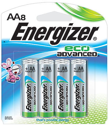 Energizer® Eco Advanced AA Alkaline Batteries, Pack Of 8