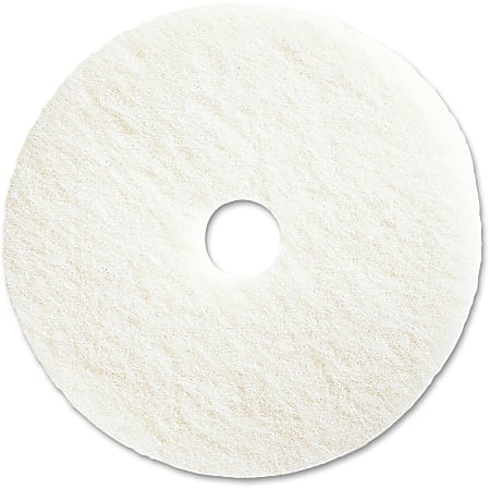 Genuine Joe Super White Polishing Floor Pad, 20" Diameter, White, Carton Of 5