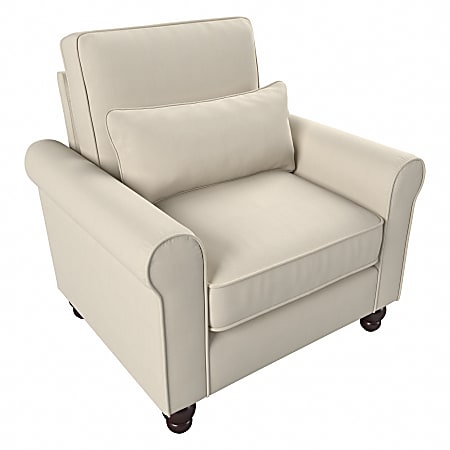 Bush® Furniture Hudson Accent Chair With Arms, Cream Herringbone Fabric, Standard Delivery