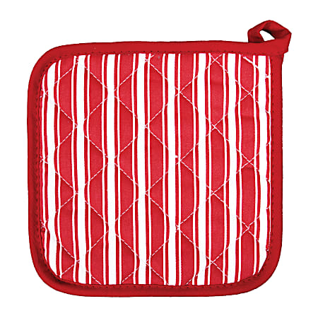 Better Houseware Striped Pot Holder, 7" x 7", Red