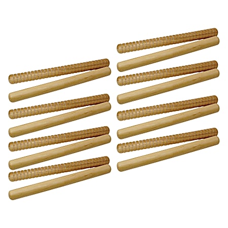 Westco Educational Products Hickory Rhythm Sticks, 8", Natural, Set Of 12 Stick Pairs