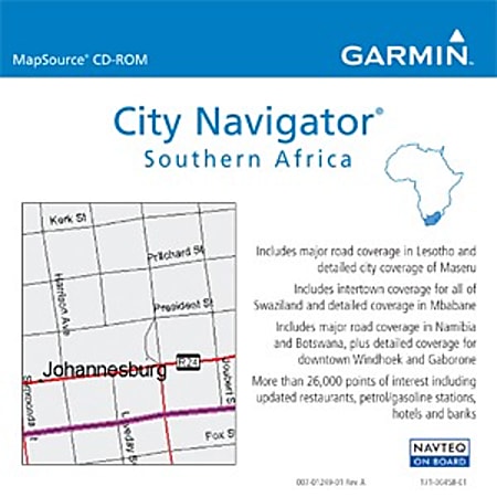 Garmin City Navigator Southern Africa Digital Map