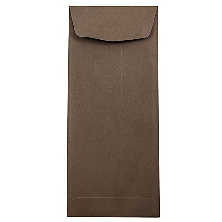 JAM Paper® Policy Envelopes, #11, Gummed Seal, 100% Recycled, Chocolate Brown, Pack Of 50 Envelopes