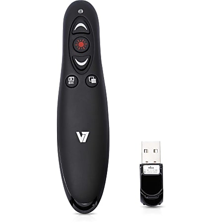 V7 Professional Wireless Presenter with Laser Pointer and microSD Card Reader, WP100024G19NB