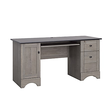 Sauder® Select 60"W Double-Pedestal Computer Desk, Mystic Oak/Raven Oak