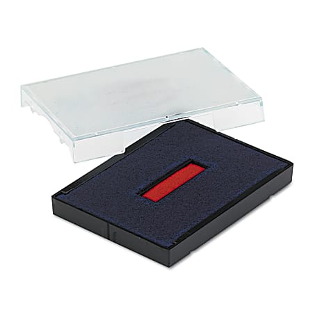 Identity Group Trodat™ T4727 Self-Inking Dater Replacement Pad, 1 5/8" x 2 1/2", Blue/Red