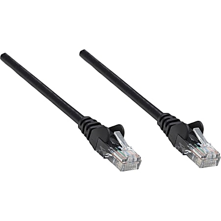 Intellinet Network Patch Cable, Cat5e, 7.5m, Black, CCA, U/UTP, PVC, RJ45, Gold Plated Contacts, Snagless, Booted, Lifetime Warranty, Polybag
