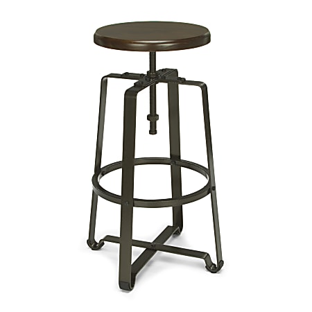 OFM Endure Series Tall Stool, Walnut/Dark Vein