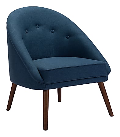 Zuo® Modern Carter Occasional Chair, Cobalt Blue/Walnut