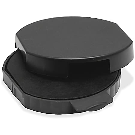 Trodat Custom Dater Replacment Ink Pad - 1 Each - 1.8" Diameter - Black Ink - Black - Plastic