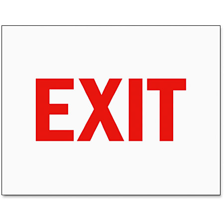 Tarifold Safety Sign Inserts - 6 / Pack - Exit Print/Message - Rectangular Shape - Red Print/Message Color - Tear Resistant, Water Proof, Durable, Long Lasting - Paper - White
