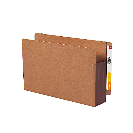 Smead® Redrope End-Tab File Pockets With Gussets, Legal Size, 3 1/2" Expansion, 30% Recycled, Dark Brown, Box Of 10