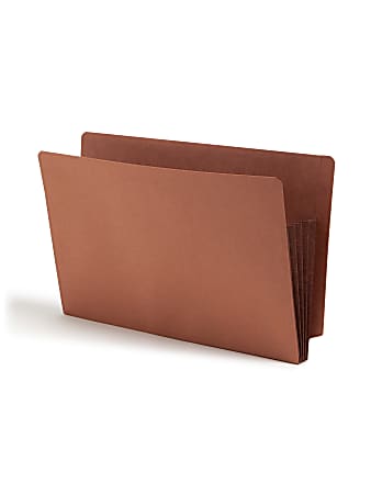 Smead® Redrope End-Tab File Pockets With Gussets, Legal Size, 3 1/2" Expansion, 30% Recycled, Dark Brown, Box Of 10