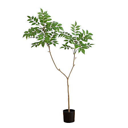 Nearly Natural 3-1/2’H Artificial Sumac Tree, 42”H x 20”W x 20”D, Green/Black