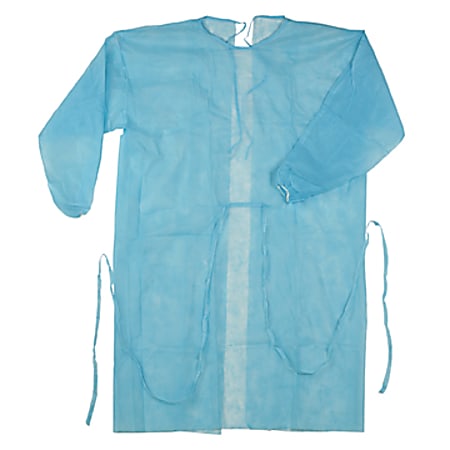 Impact Isolation Gown, Spun-Bonded Polypropylene, Blue, 50/Carton