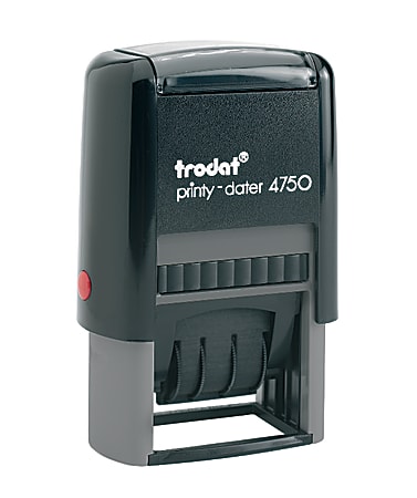 Trodat Self-Inking Stamp, Date/Message, "RECEIVED", 1" x 1 5/8", 65% Recycled, Red/Blue